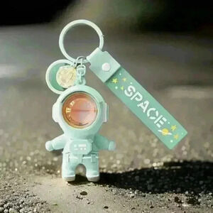 Cute Astronaut Keychains Space Key Chain with Sunset Light, Cool Green